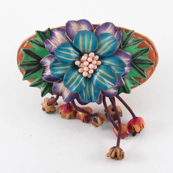 Sunflower Handmade leather inc - Wholesale Barrette - Women's - Handmade Leather Barrette for Women - G476