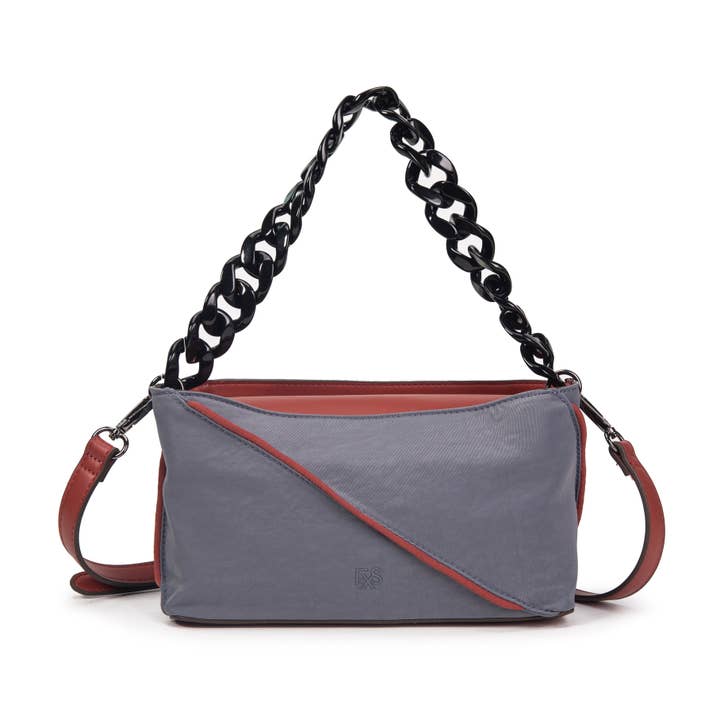 Dina blue nylon shoulder or crossbody bag for wholesale by Excess Paris