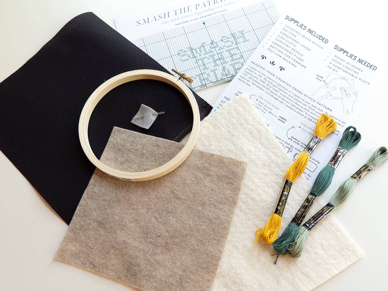 Junebug and Darlin - Wholesale Embroidery/Cross Stitch Supplies - Smash the Patriarchy Kit5