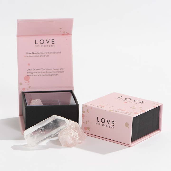 GeoCentral - Wholesale Spiritual Stone/Crystal - Love Mini Crystal Pack Stocking Stuffer - Rose Quartz2