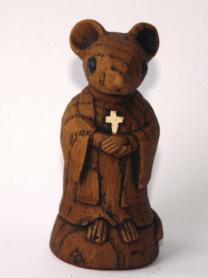 Church Mouse The Vicar. Reproduction carving ornament Gift. for wholesale by Oakapple Designs Ltd