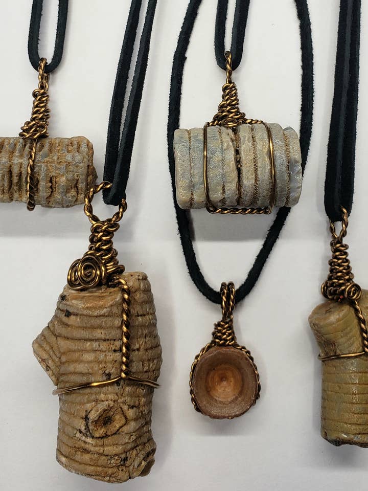 Pingentes Embrulhados USA Fossil Wire LOT de 5 USA por atacado de RED DOG CRYSTALS AND GEMS