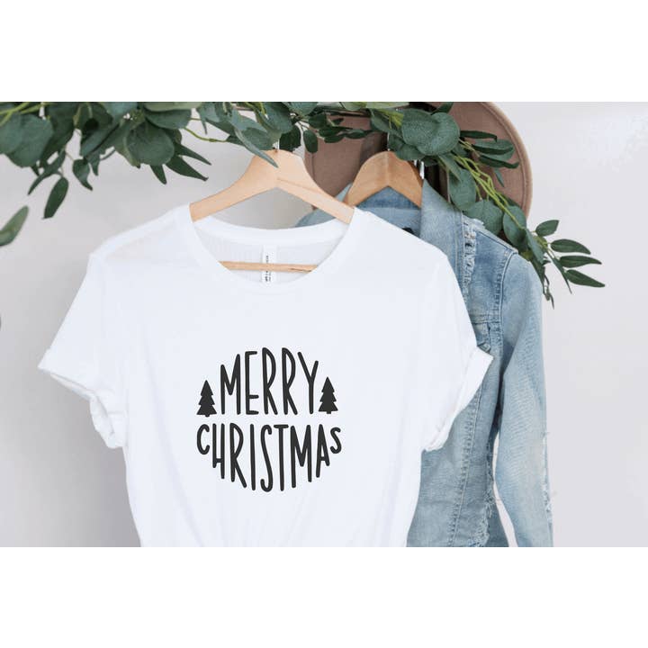 Merry Christmas shirt met grafische print, uniseks kerstshirts voor wholesale door Hunter Kouture