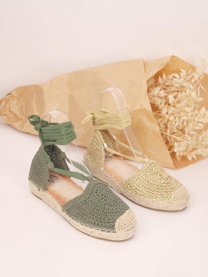 BELLICY / Cink-me - Wholesale Flats - Women's - Crochet-style espadrilles with mo lacing, PA25-182