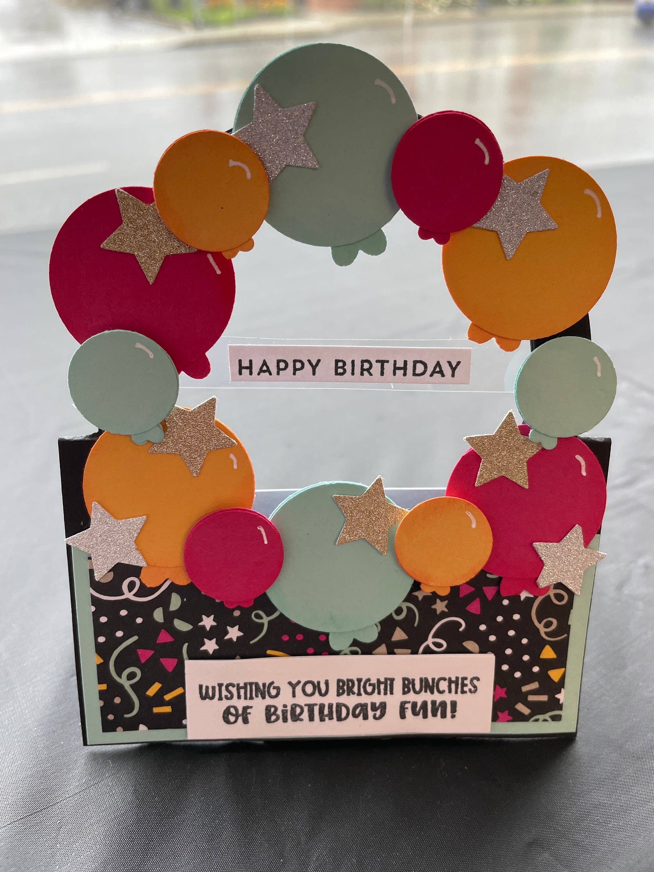 Cards By Robin - Wholesale Birthday Card - Happy Birthday, Balloon, Stars Pop-Up Card with Envelope0