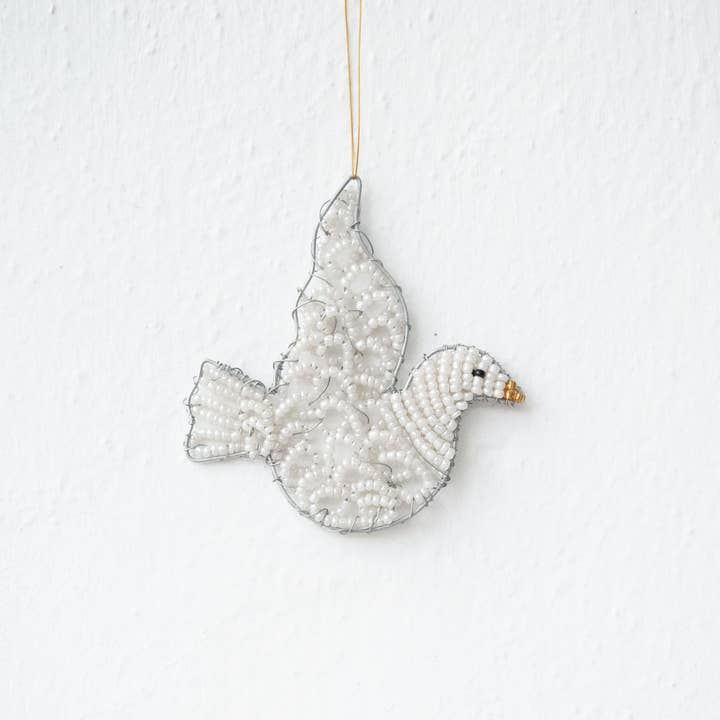 Beaded Dove Ornament for wholesale by Amani ya Juu