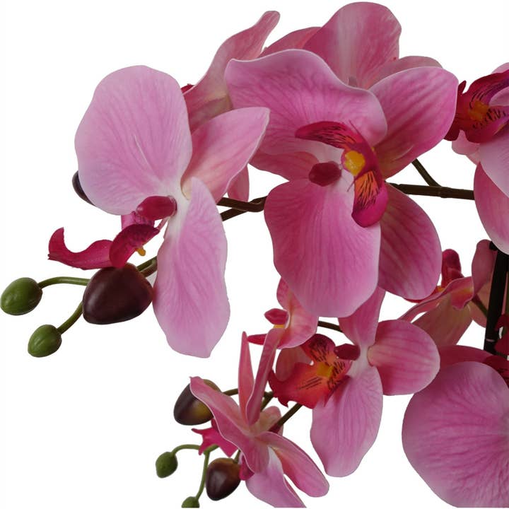 Leaf Design UK LTD - Wholesale Artificial Flowers - Artificial Orchid Glass Planter Pink