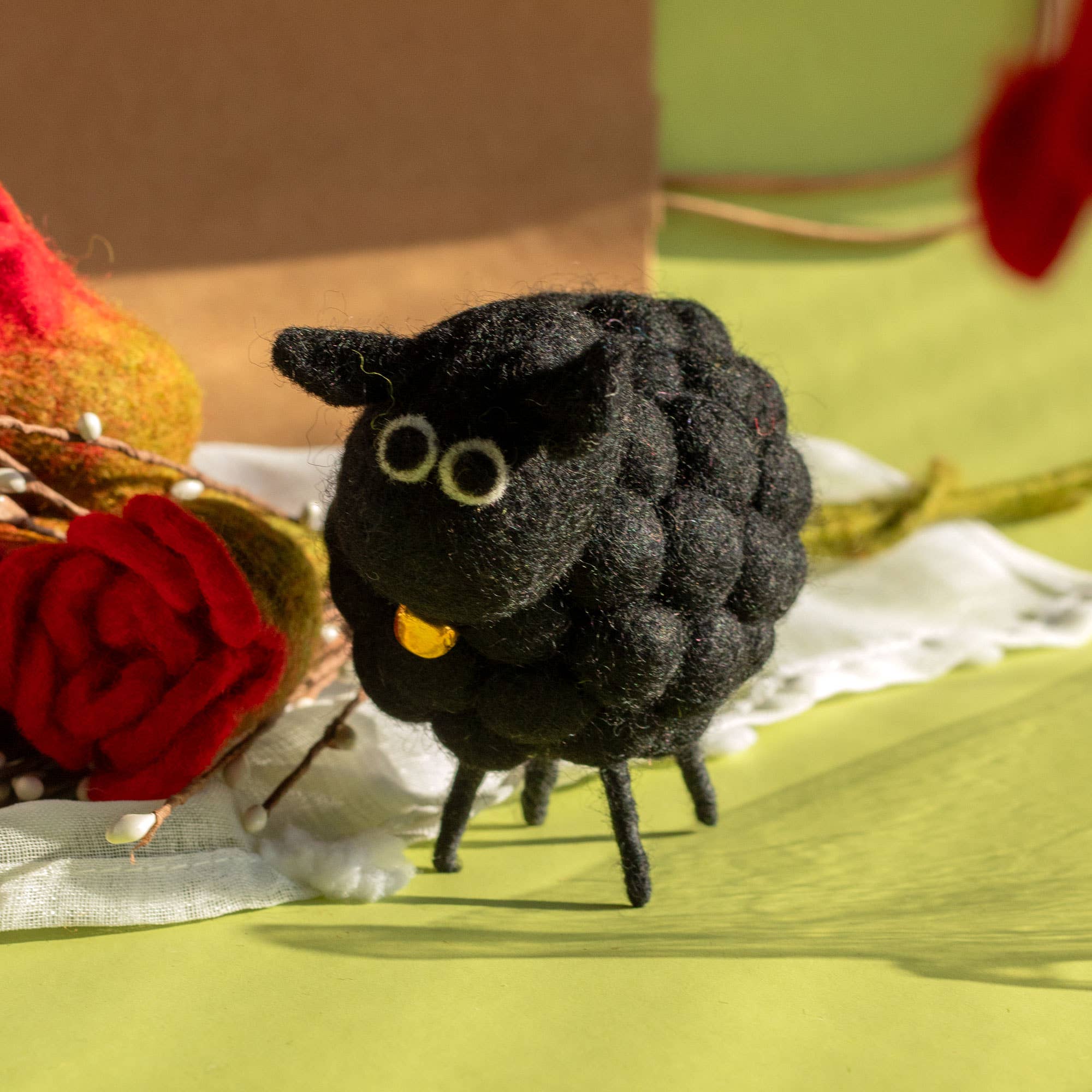 AW Artisan - Wholesale Decorative Figurine - Felt Sheep - Black2