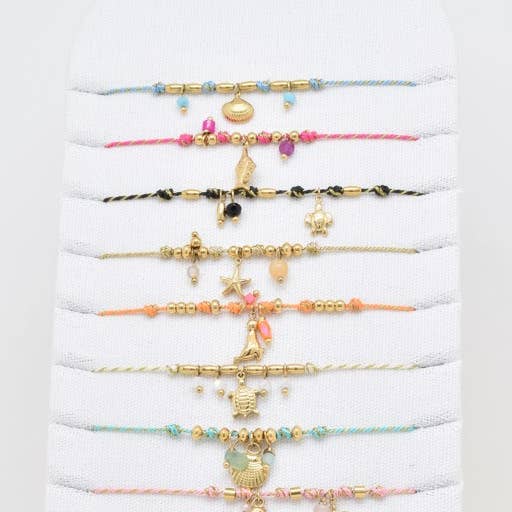 Kapyco - Wholesale Charm/Dangle Bracelet - Set of 12 stainless steel bracelets - BR110308