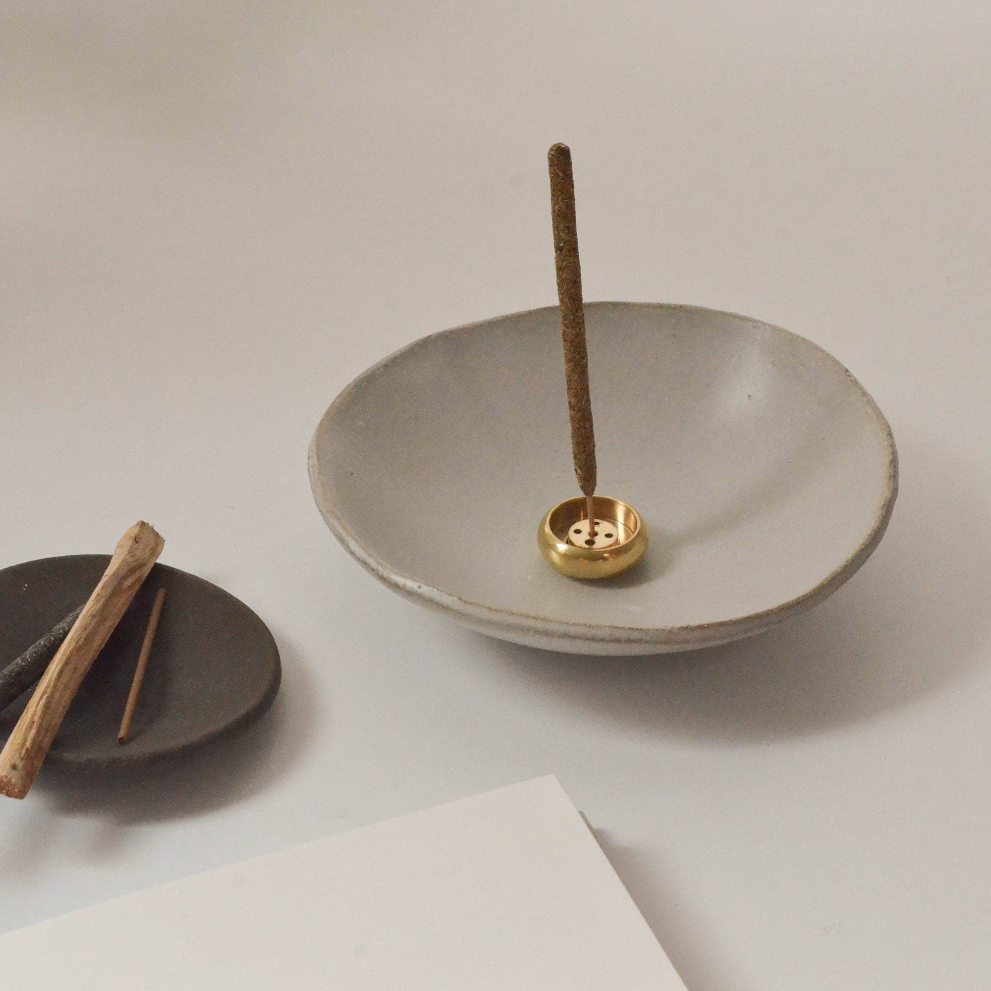 Cedar and Myrrh - Wholesale Incense Holder - Bowl-shaped Brass Incense Holder3