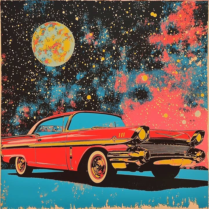 Artistry Rack - Venta al por mayor Kit de manualidades - Kit de pintura por números de vehículos vintage cósmicos inspirados en Andy Warhol - Hazlo tú mismo
