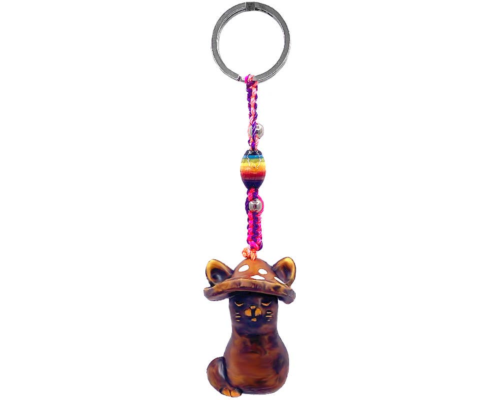 Pichincha - Wholesale Keychain - Women's - Shroom Cap Cat Psychedelic Durepox Resin Figurine Keychain3