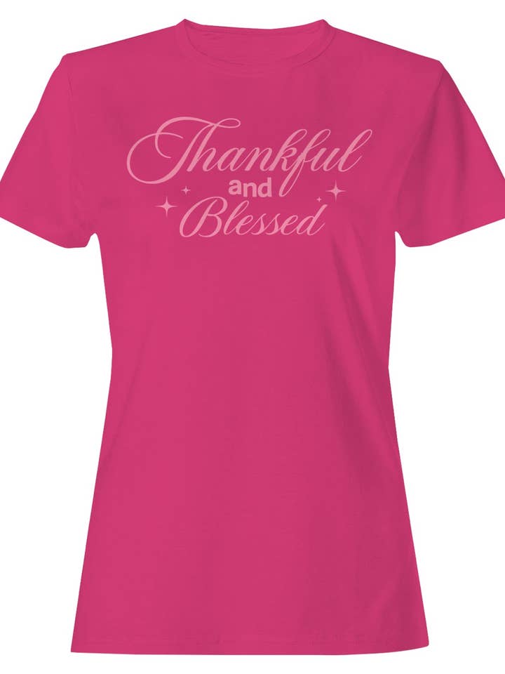 Taknemmelig og velsignet T-shirt til kvinder for engroshandel hos TShirtGuys.com