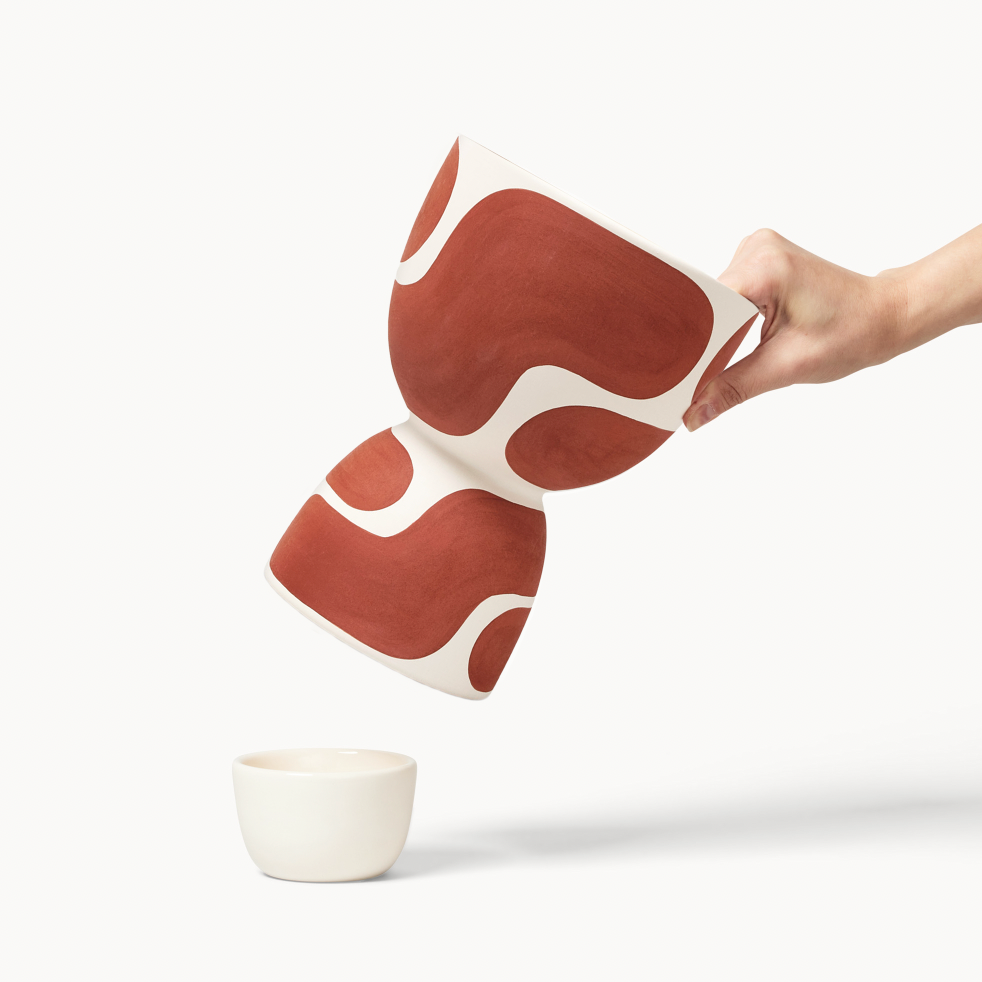 Franca - Wholesale Plant Pot - Canyon Color Block Stacked Planters (matte)8