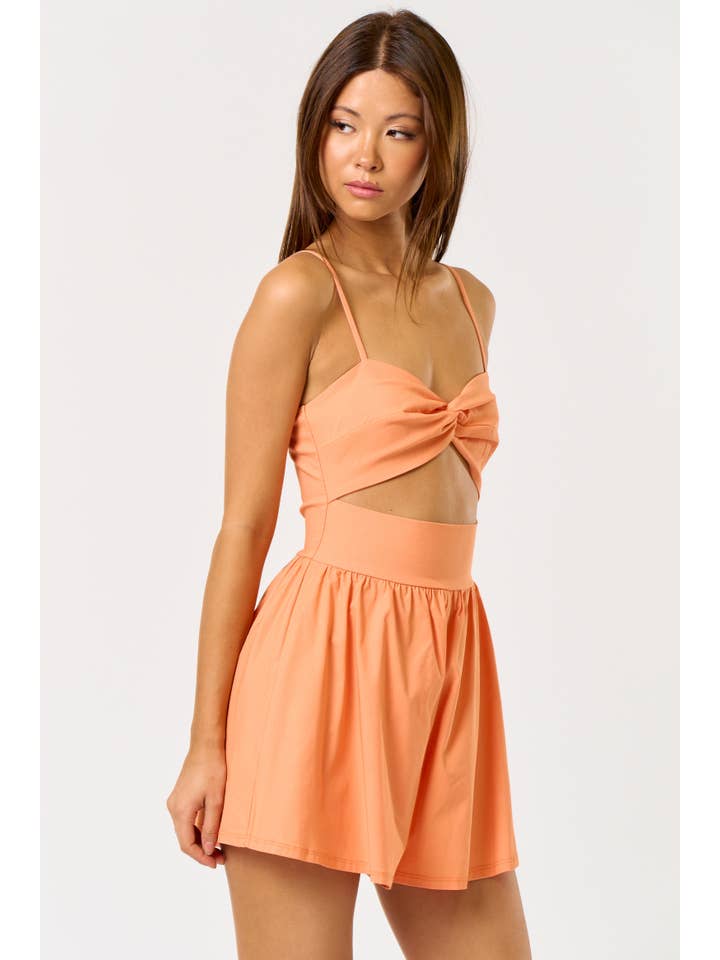 Blue Blush - Wholesale Romper - Women's - BR25862 Front Twist Romper