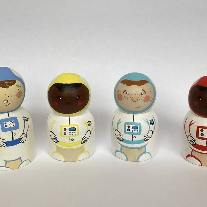Handmade Wooden Rocket Astronaut for wholesale by PoppyBabyCo