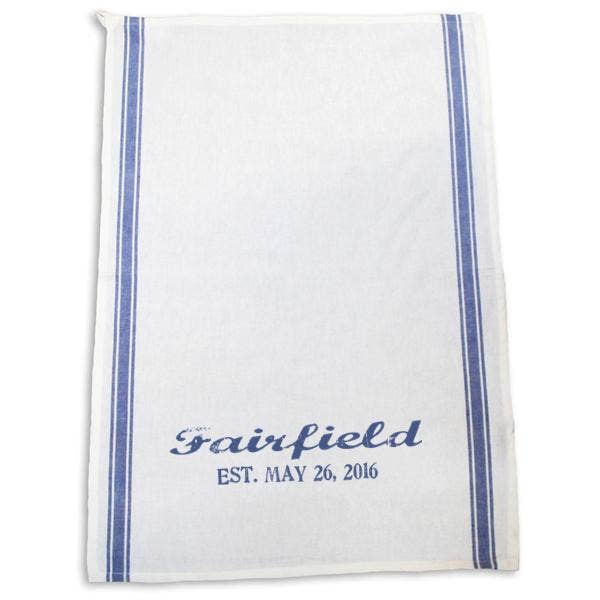 HT1- Blue Text Hand Towel for wholesale by Paint The Town