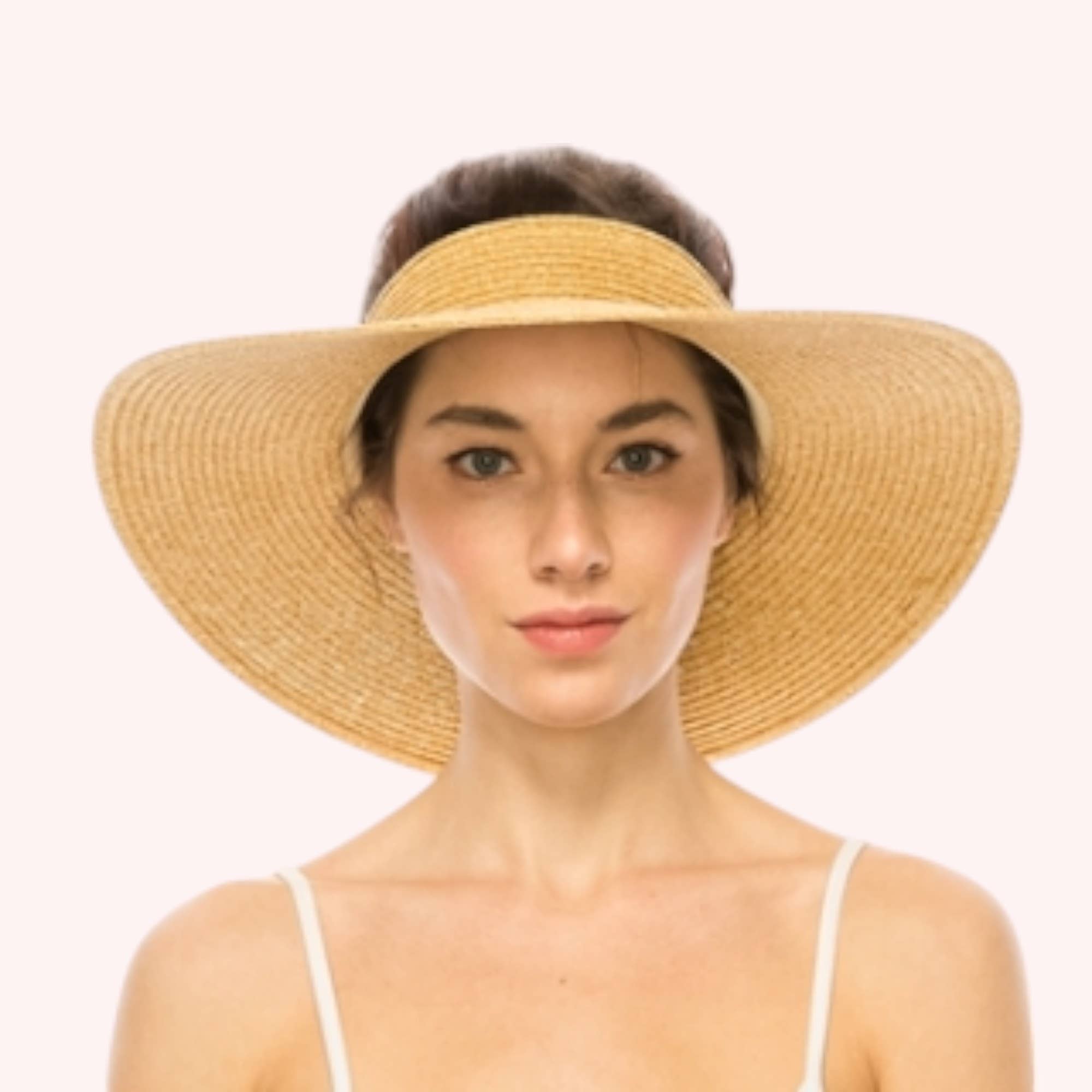 Queens INC – wholesale Visor – Women's – Crownless Straw Visor - NEW COLORS ADDED!3