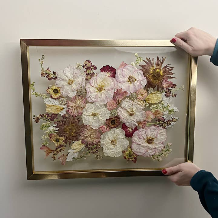 Subtle Pinks Pressed Floral Frame - 16x20 for wholesale by Ever Be Floral