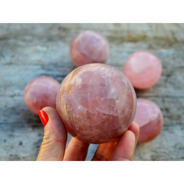 Kaia & Crystals - Wholesale Spiritual Stone/Crystal - XL Rose Quartz Sphere Crystal (70mm - 110mm)