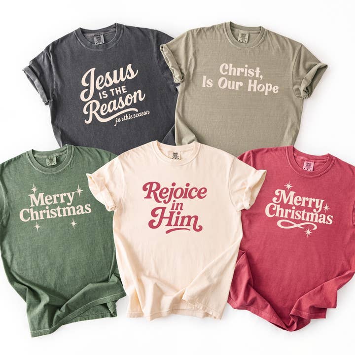 Vintage Christian Christmas T-Shirt | Holiday Graphic Tee for wholesale by Etched Laser