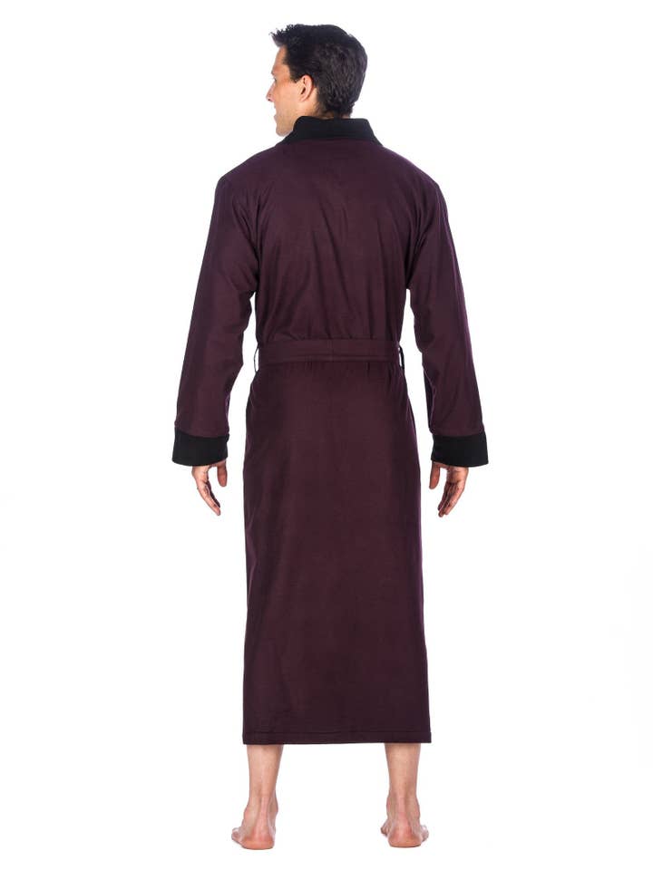 Noble Mount - Wholesale Robe – Men's - Men's Premium 100% Cotton Flannel Fleece Lined Robe16