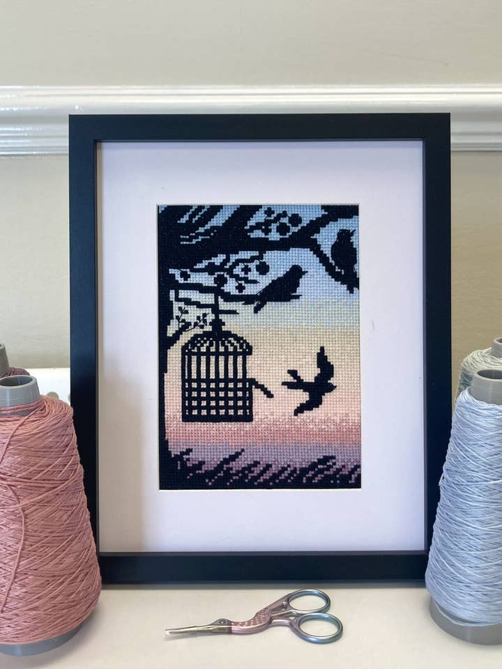 Kit de point de croix gratuit pour oiseaux pour la vente par Emma Louise Art Stitch