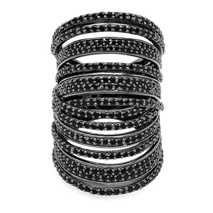 CIELI RING, BLACK, BR STERLING SILVER for wholesale by JEN HANSEN