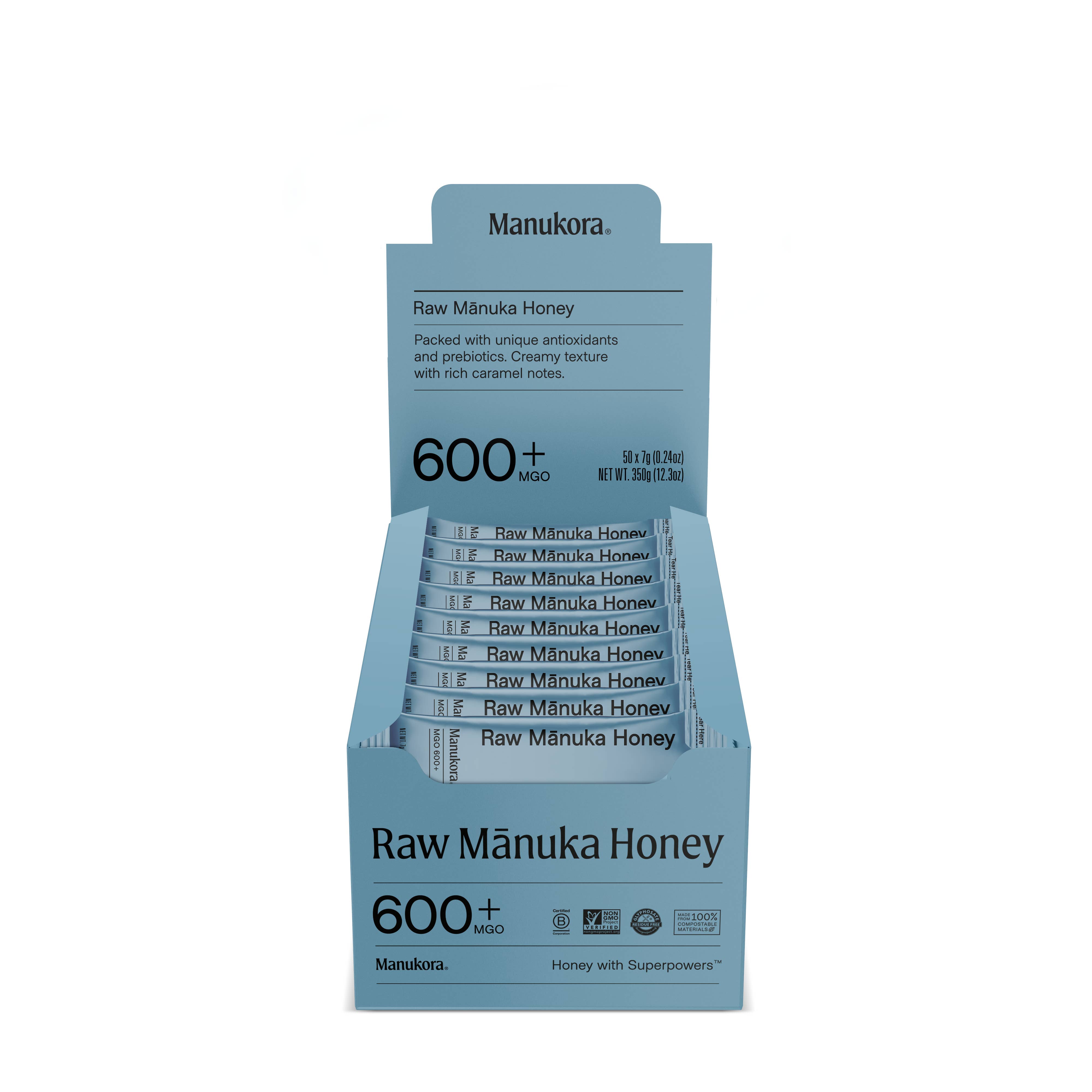 Manukora - Wholesale Honey - Manukora MGO 600+ Manuka Honey Stick Packets (50pk)