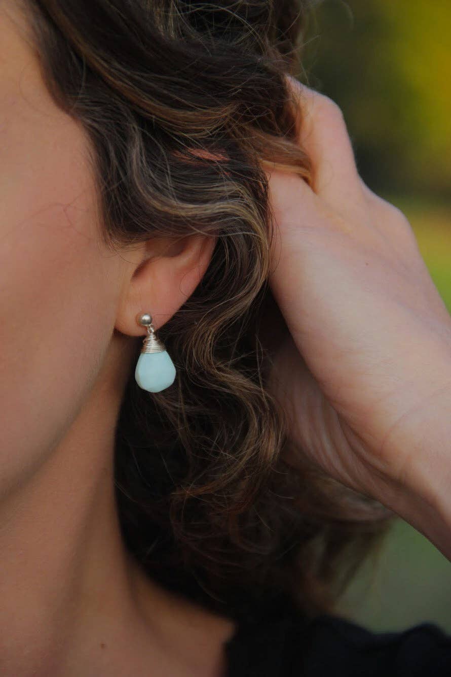 Naked Sage - Wholesale Dangle Earrings - Pink Sapphire - Linnaea Earrings5