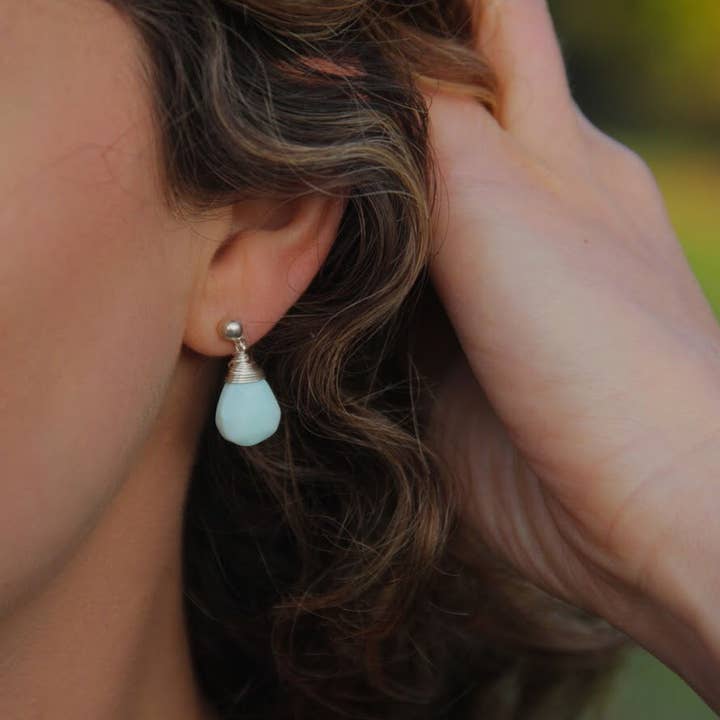 Naked Sage - Wholesale Dangle Earrings - Pink Sapphire - Linnaea Earrings5