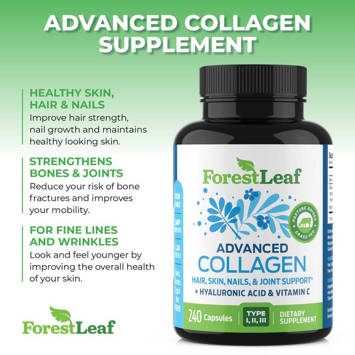 Forest Leaf - Wholesale Oral Supplement/Vitamin - Multi Collagen Pills with Hyaluronic Acid + Vitamin C7