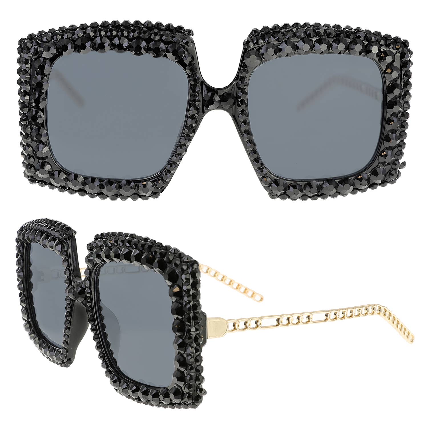 SP Sophia Collection - Wholesale Sunglasses - Women's - Sparkling Rhinestone Square Frame Sunglasses 3