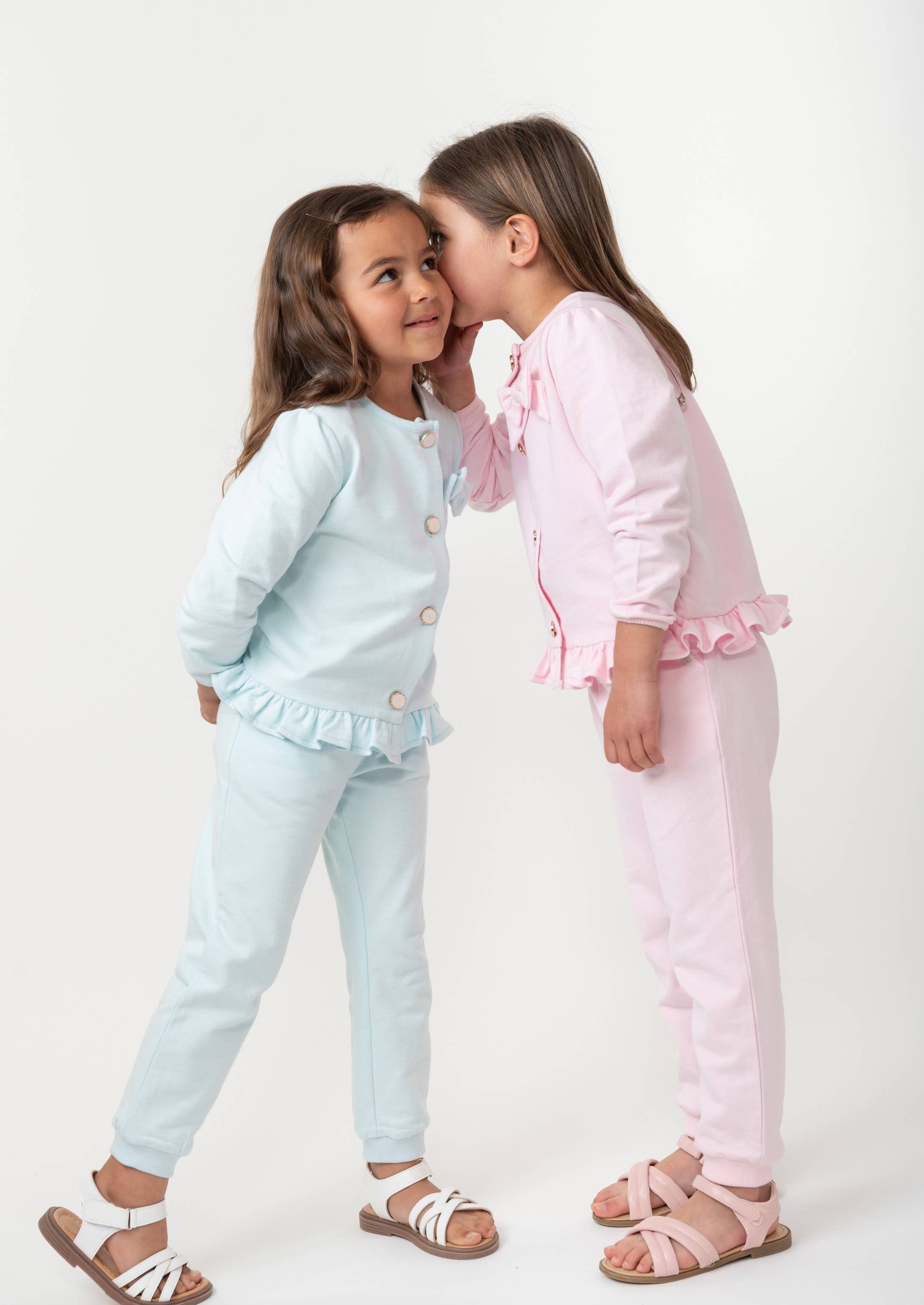 Caramelo Kids - Fashion Collection - Wholesale Top & Leggings Set - Kids - Elevated Essentials Pearl Bow Cardigan Set1