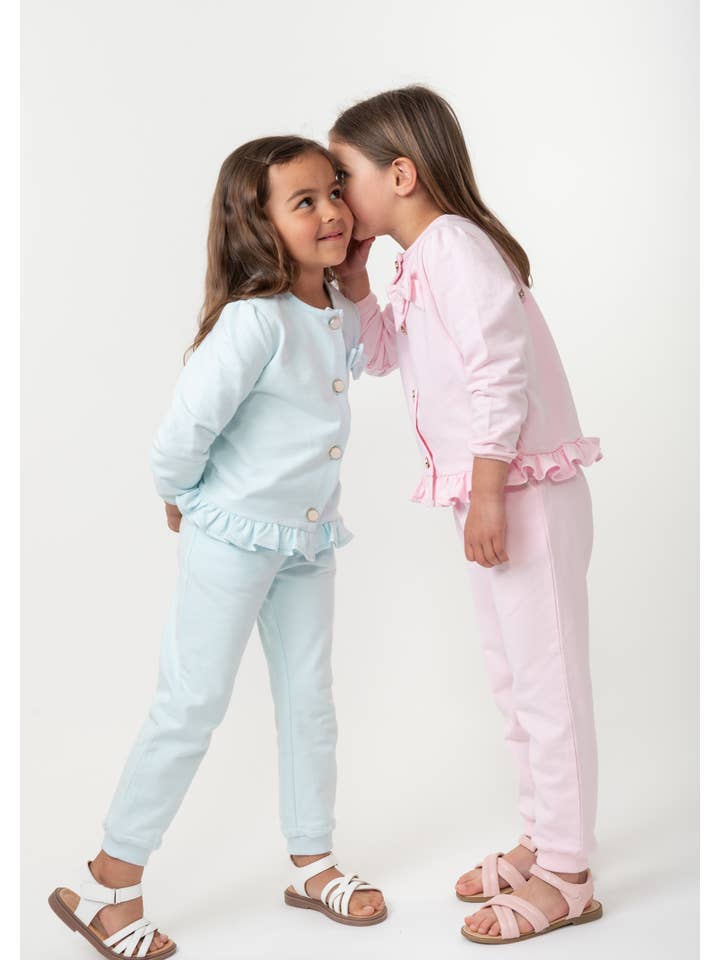 Caramelo Kids - Fashion Collection - Wholesale Top & Leggings Set - Kids - Elevated Essentials Pearl Bow Cardigan Set1