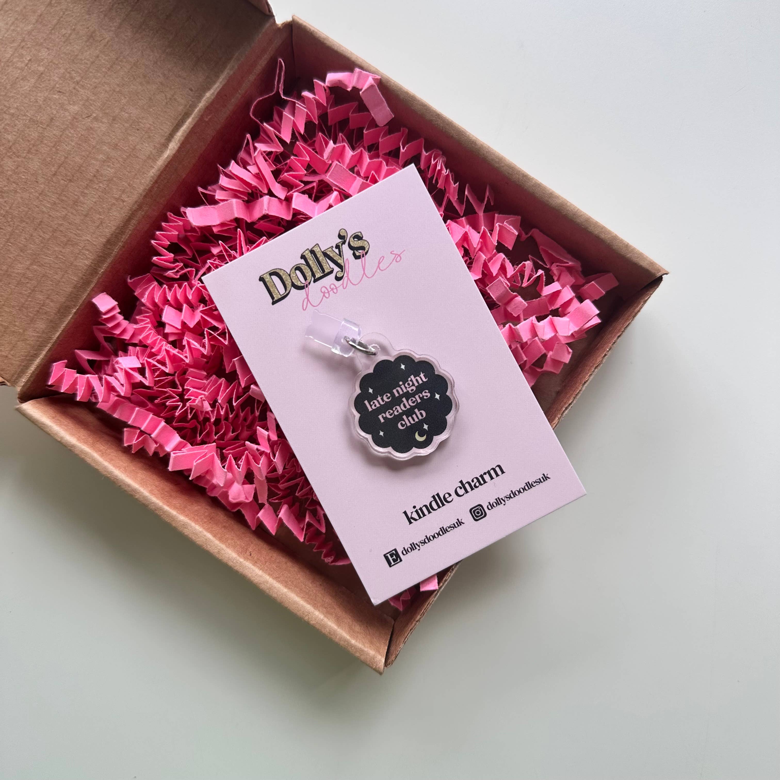 Dolly’s Doodles – Großhandel Lesezeichen – Kindle-Charme - Spätabend-Leseclub Buchclub-Geschenk0