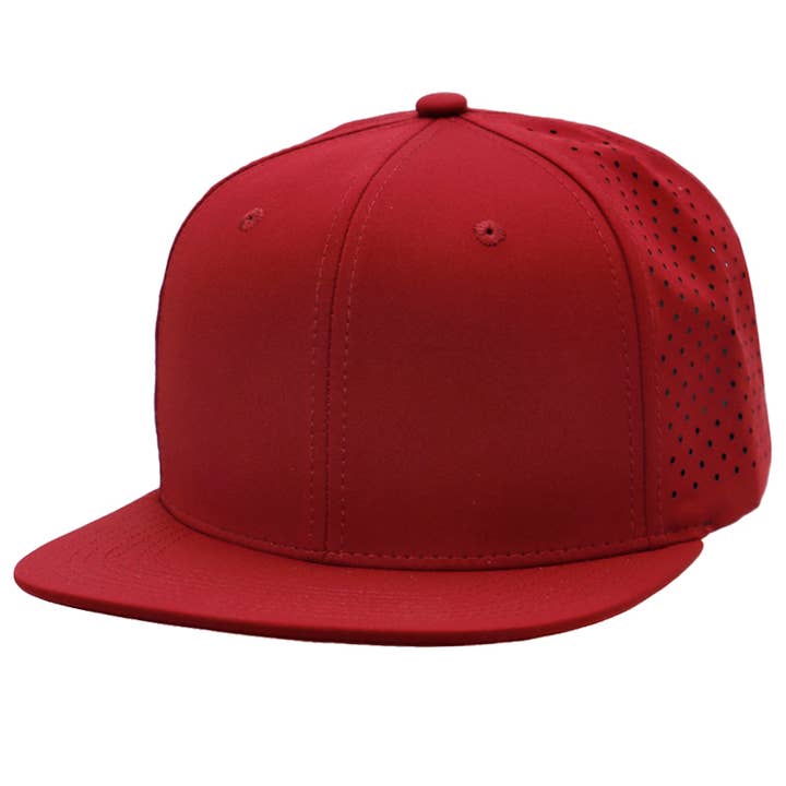 Cap Zone - Wholesale Flat Brim Cap - Unisex - Six Panel Flat Bill Perforated Snapback4