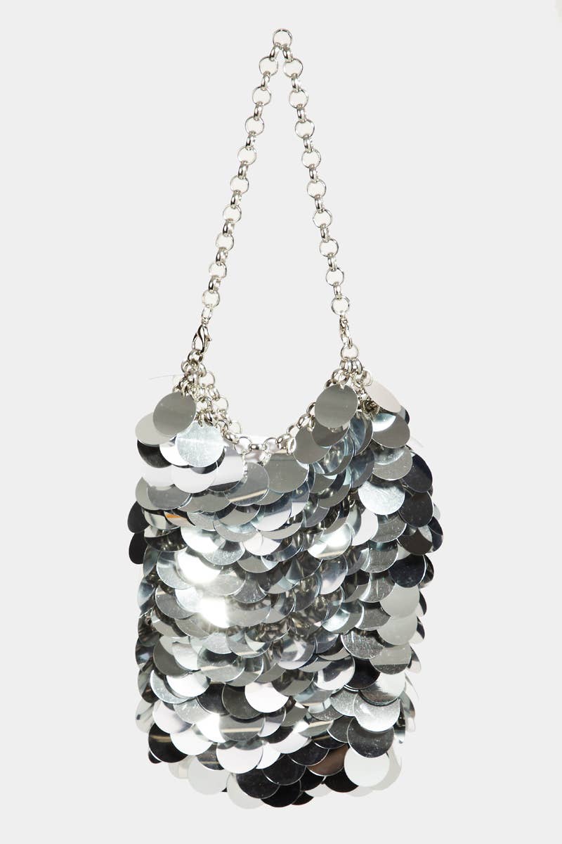 Collections by Fame Accessories – wholesale Axelväska - Dam – Sequin Chain Mail påseväska5