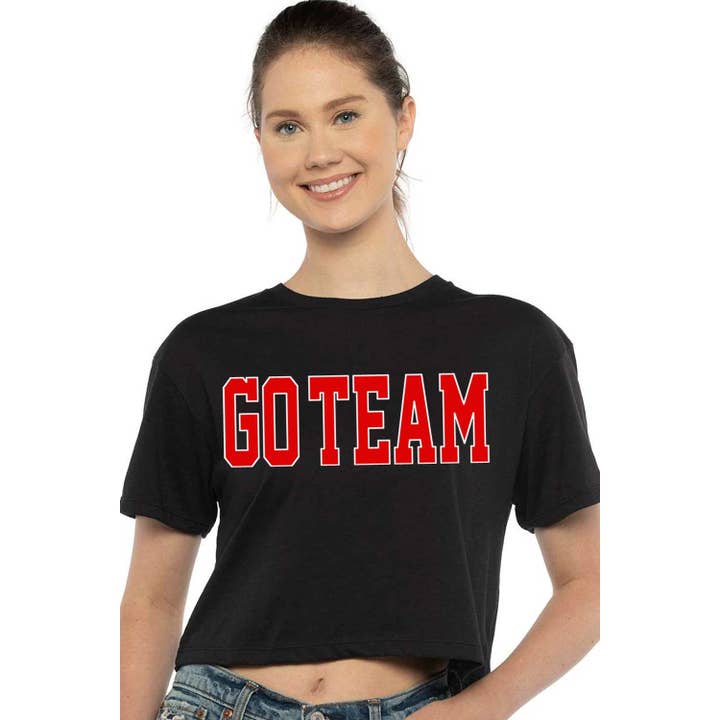 GO TEAM CROP TEE for wholesale by Art by Forgrand