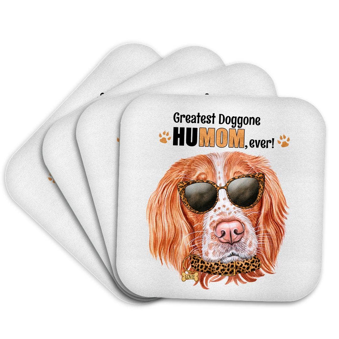 3dRose - Vente Sous-verre - 3dRose, Chien Springer Anglais pour Maman le Jour de la Fête des Mères avec des Lunettes de Soleil à Imprimé Animal, Dessous de Verre7