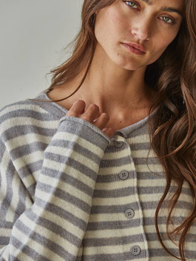 By Together - Wholesale Knit Sweater - Women's - W2537 | Knit Polyester Acrylic Striped Sweater Cardigan 18