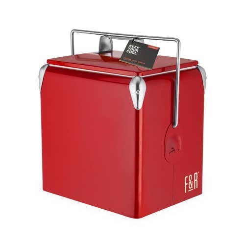 Foster & Rye - Wholesale Cooler/Cooler Bag - Red Vintage Metal Cooler by Foster & Rye
