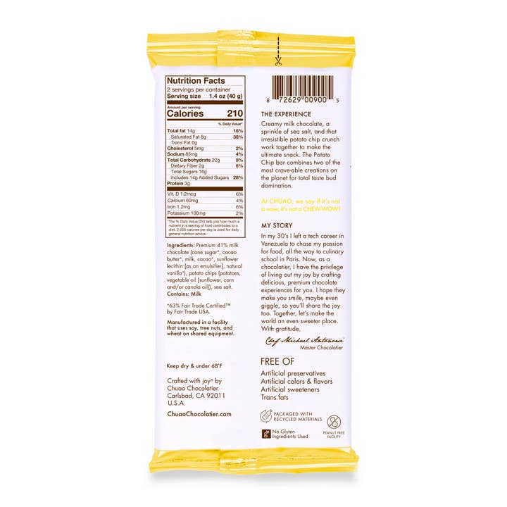 Chuao Chocolatier - Wholesale Chocolate Bar - Potato Chip - Signature Bar