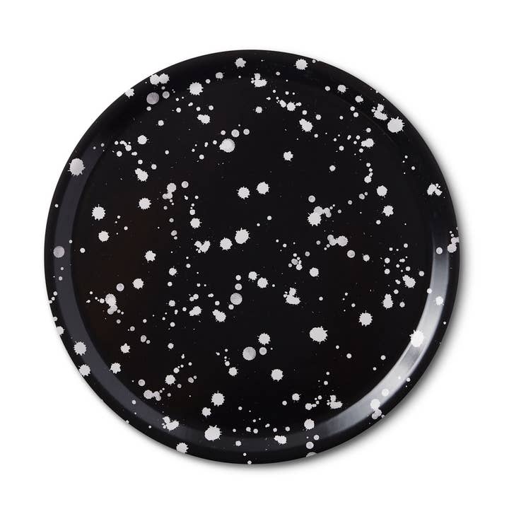 Splatter rund birketræbakke for engroshandel hos Ampersand Design Studio