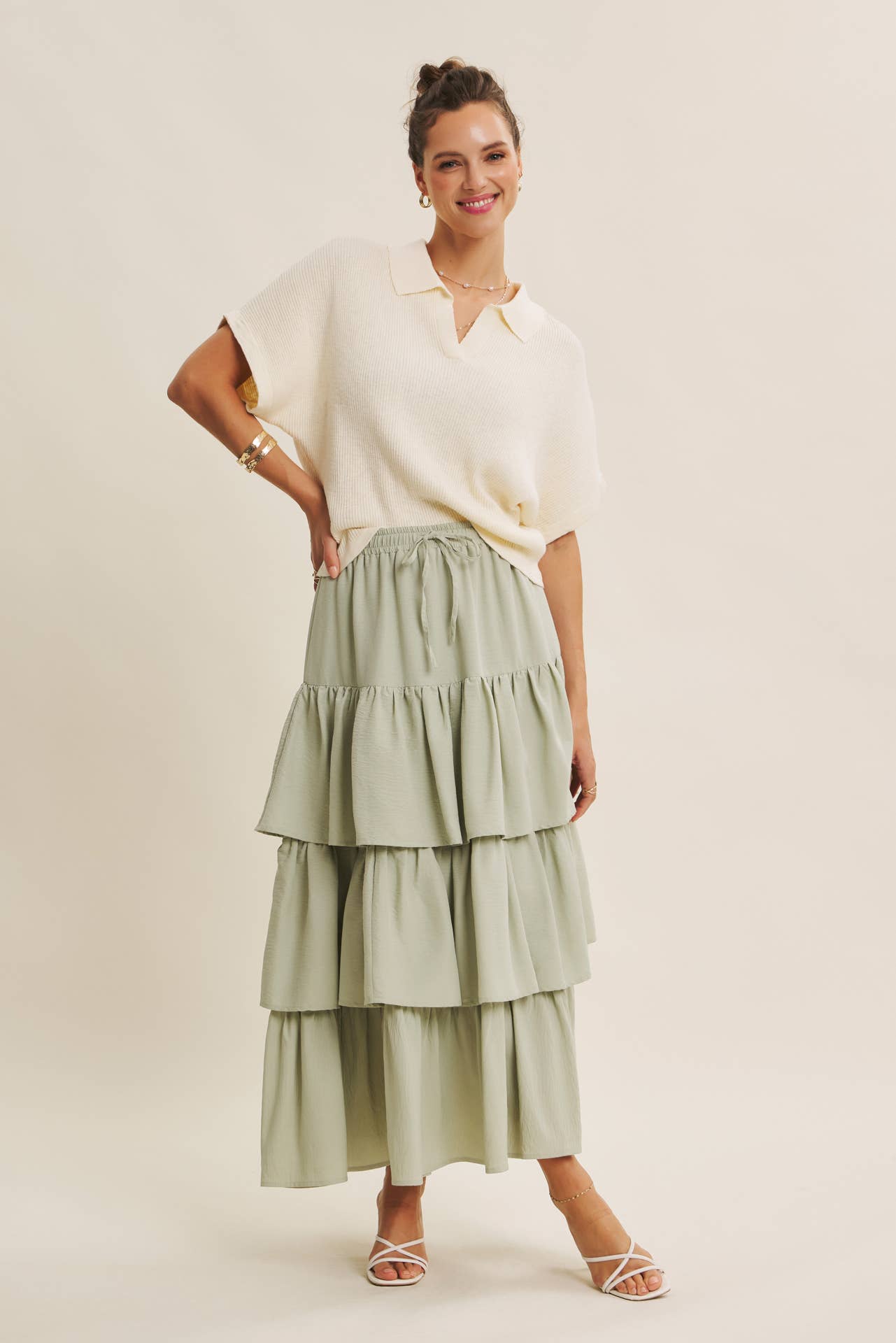 in february - Wholesale Skirt - Women's - AIRY YEAR-ROUND TIERED RUFFLE MAXI SKIRT WITH POCKETS17