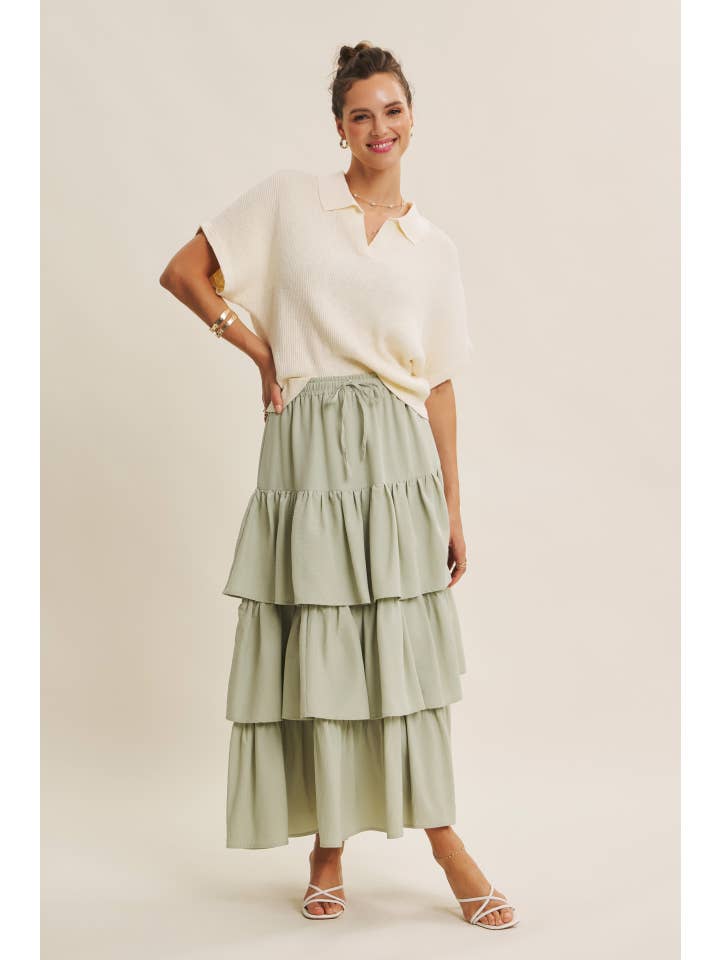 in february - Wholesale Skirt – Women’s - AIRY YEAR-ROUND TIERED RUFFLE MAXI SKIRT WITH POCKETS17