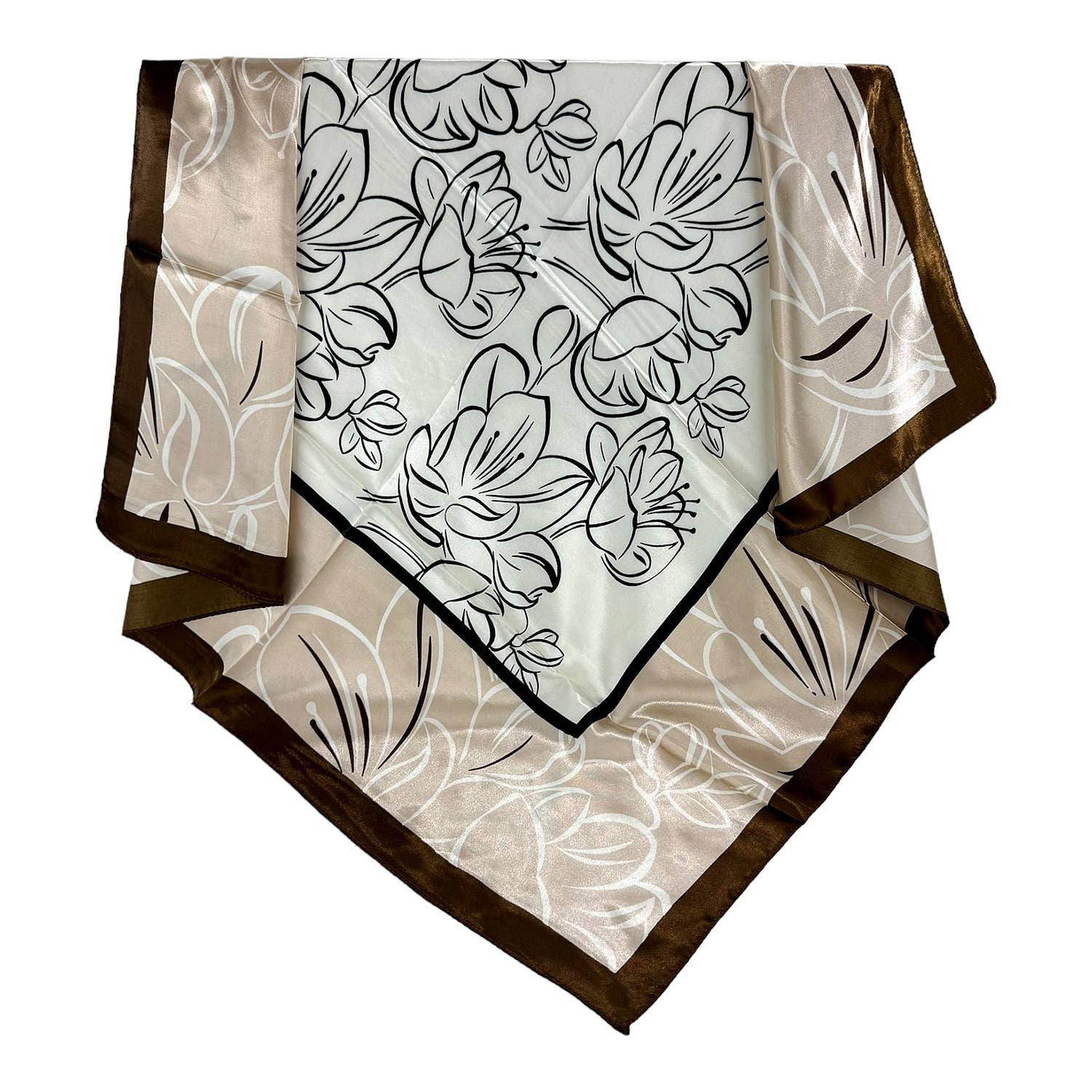 Diacly - Vente Écharpe – unisexe - Écharpe soyeuse imprimée à l'eau de nénuphar, 12 pièces1