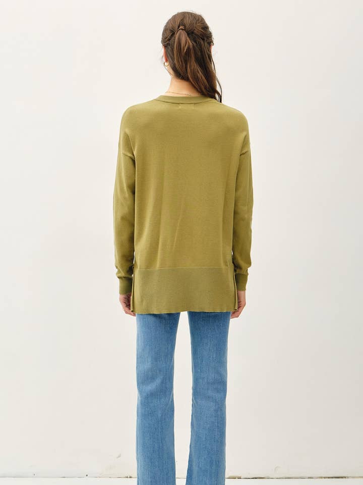 Be Cool - Wholesale Knit Sweater - Women's - OVERSIZED LONG SLEEVE SIDE SPLIT SWEATER