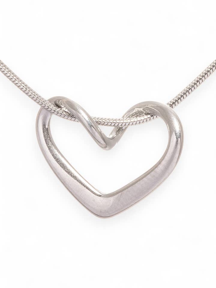 Stainless Steel Open Heart Pendant Necklace for wholesale by Artini Accessories