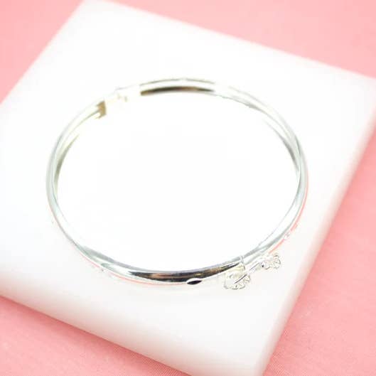 MIA Jewelry - Wholesale Bangle Bracelet - 18K Gold Filled Wrist Cuff Bangle With Flower Engravings 3